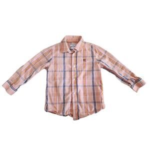 Mayoral boys' long sleeve dress shirt size 3 Orange Blue